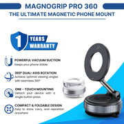Car Phone Magnetic Stand Mechanical Vacuum Suction Cup Rotate 360°