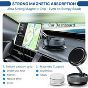 Car Phone Magnetic Stand Mechanical Vacuum Suction Cup Rotate 360°