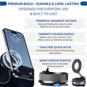 Car Phone Magnetic Stand Mechanical Vacuum Suction Cup Rotate 360°