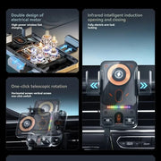 Car Unicersal Air Vent Electric Rotating Opening Closing Phone Holder