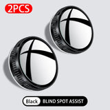 2Pcs Side Blind Spot Mirror for Car 360-Degree Suction Cup Parking Auxiliary Convex Mirror 6CM HD Wide Angle Rearview